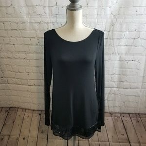White House Black Market Sequin Hem Blouse